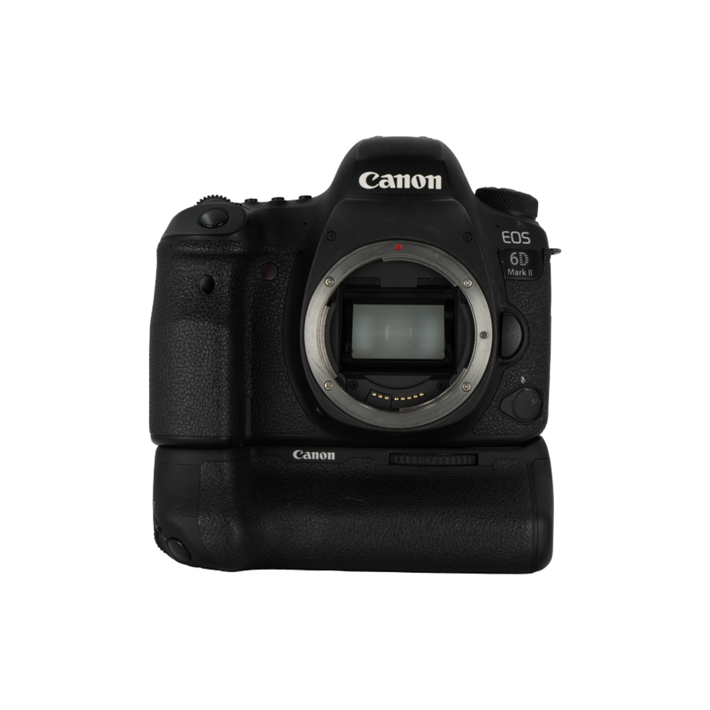 Canon 6D mk ii DSLR camera with battery grip.