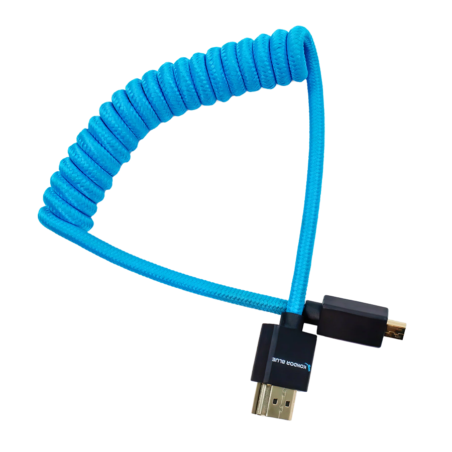 Kondor Blue 12-24" Coiled Micro HDMI to Full HDMI Cable