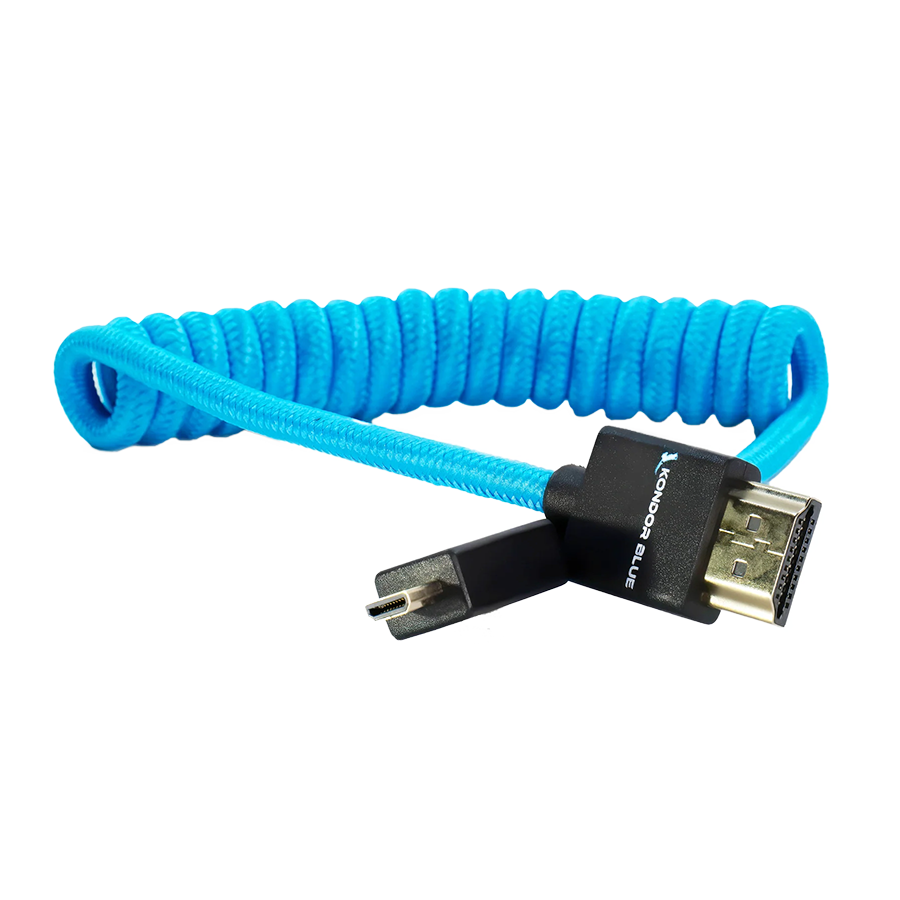 Kondor Blue 12-24" Coiled Micro HDMI to Full HDMI Cable