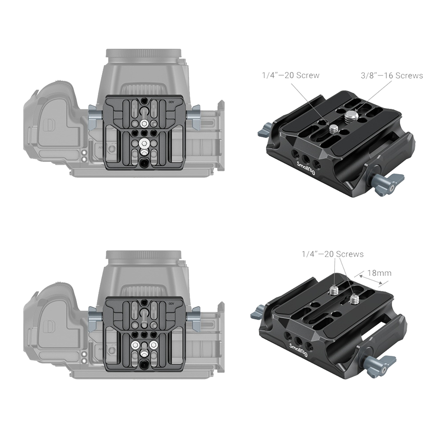 SmallRig Universal LWS Baseplate with Dual 15mm Rod Clamp 3357