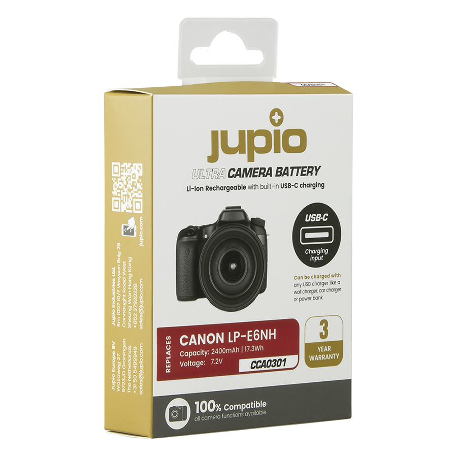 Jupio LP-E6NH ULTRA C (USB-C input) 2400mAh