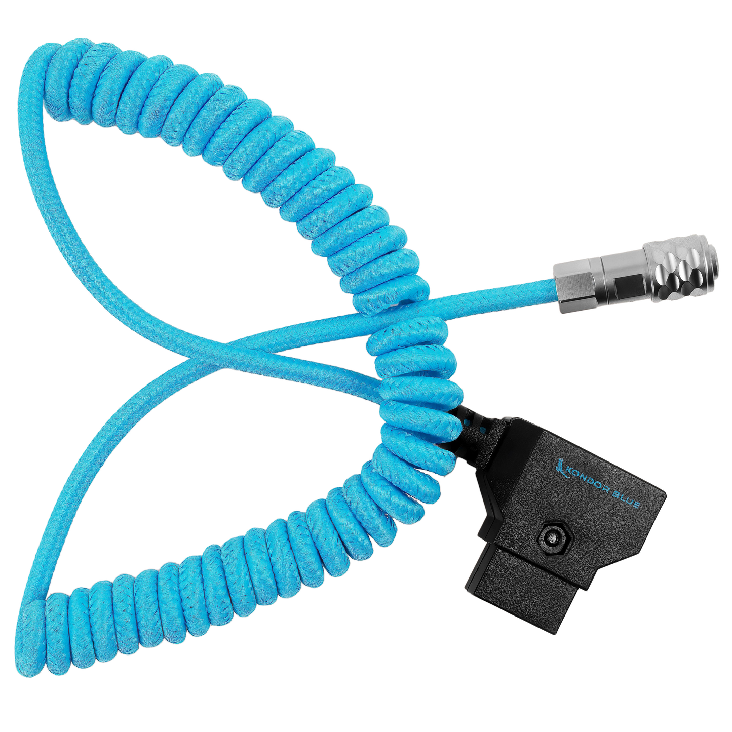 Kondor Blue Coiled D-Tap To BMPCC 4k/6k Pro Power Cable for Blackmagic