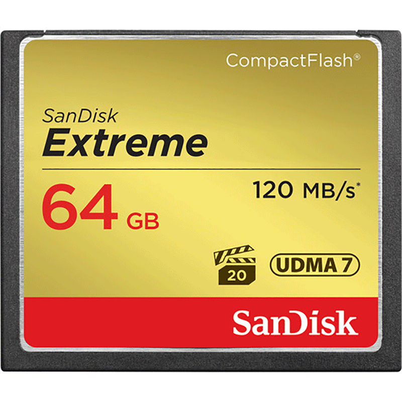 OPEN BOX - Sandisk Extreme Compact Flash Memory Card - 64GB