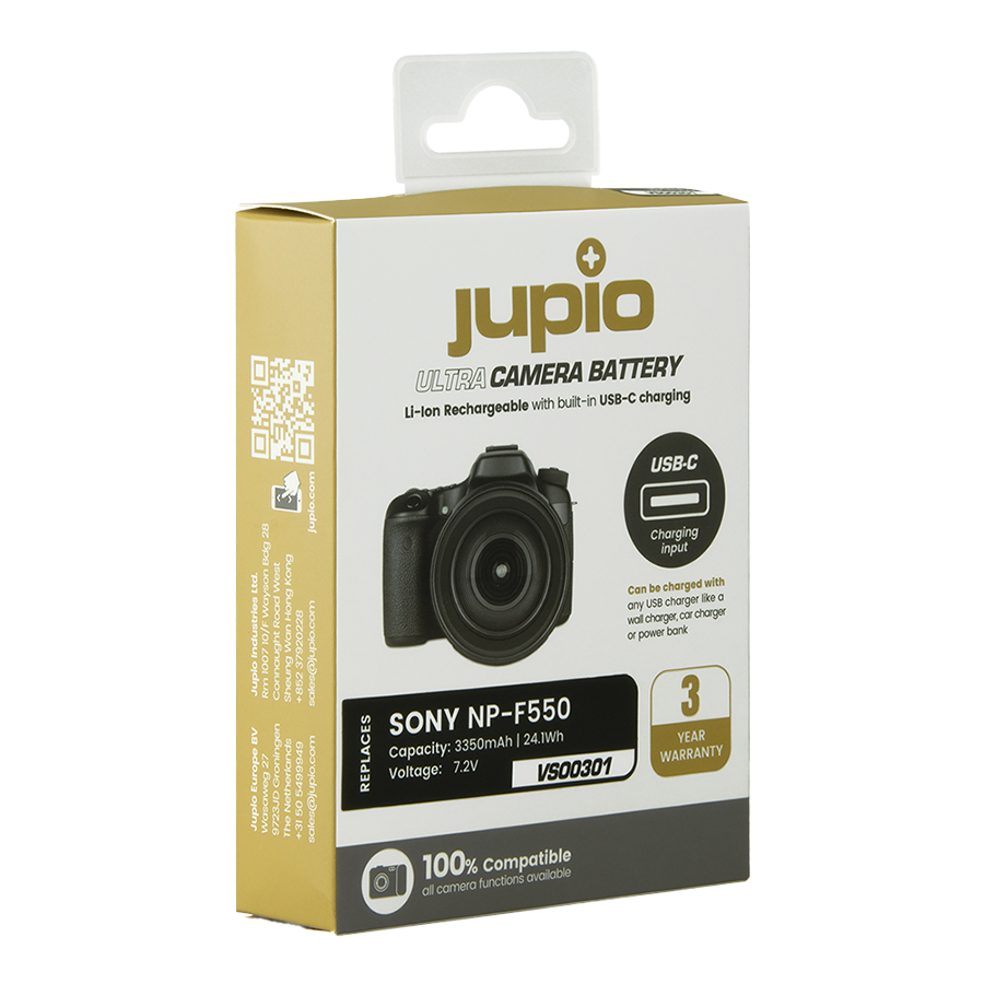 Jupio NP-F550 ULTRA C (USB-C input) 3350mAh