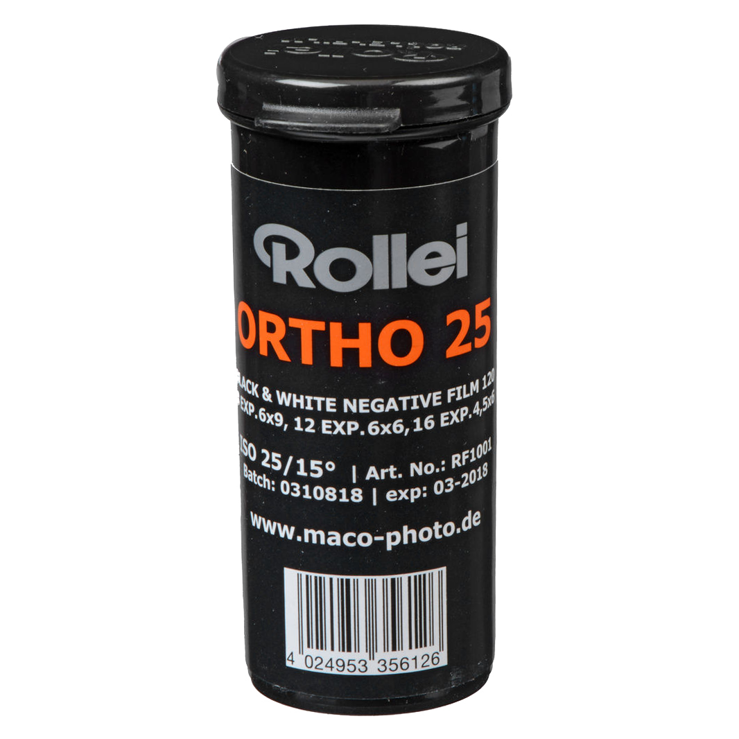 Rollei Ortho 25 Black & White Negative 120 Format Film