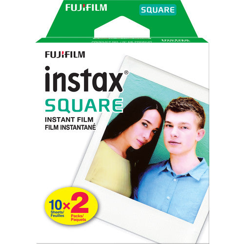 Fujifilm Instax Square White Frame Color Instant Film, 20 Exposures